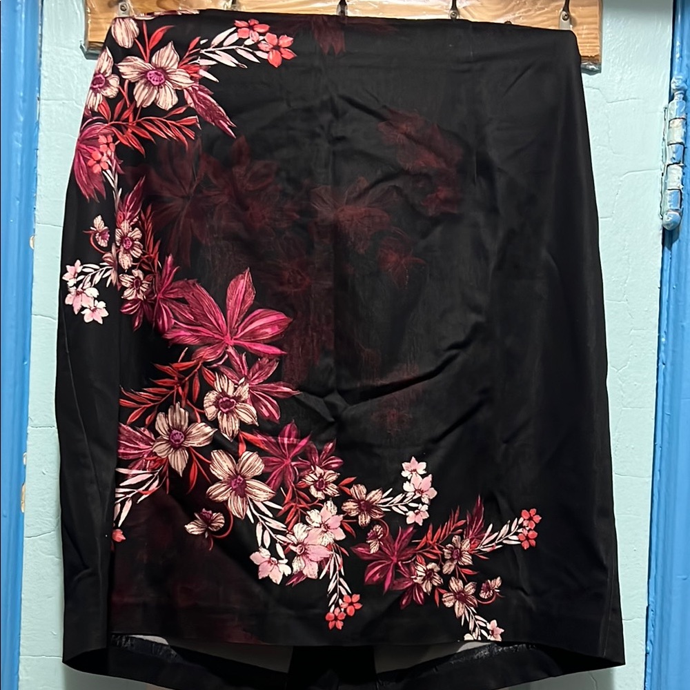 Floral Black Skirt